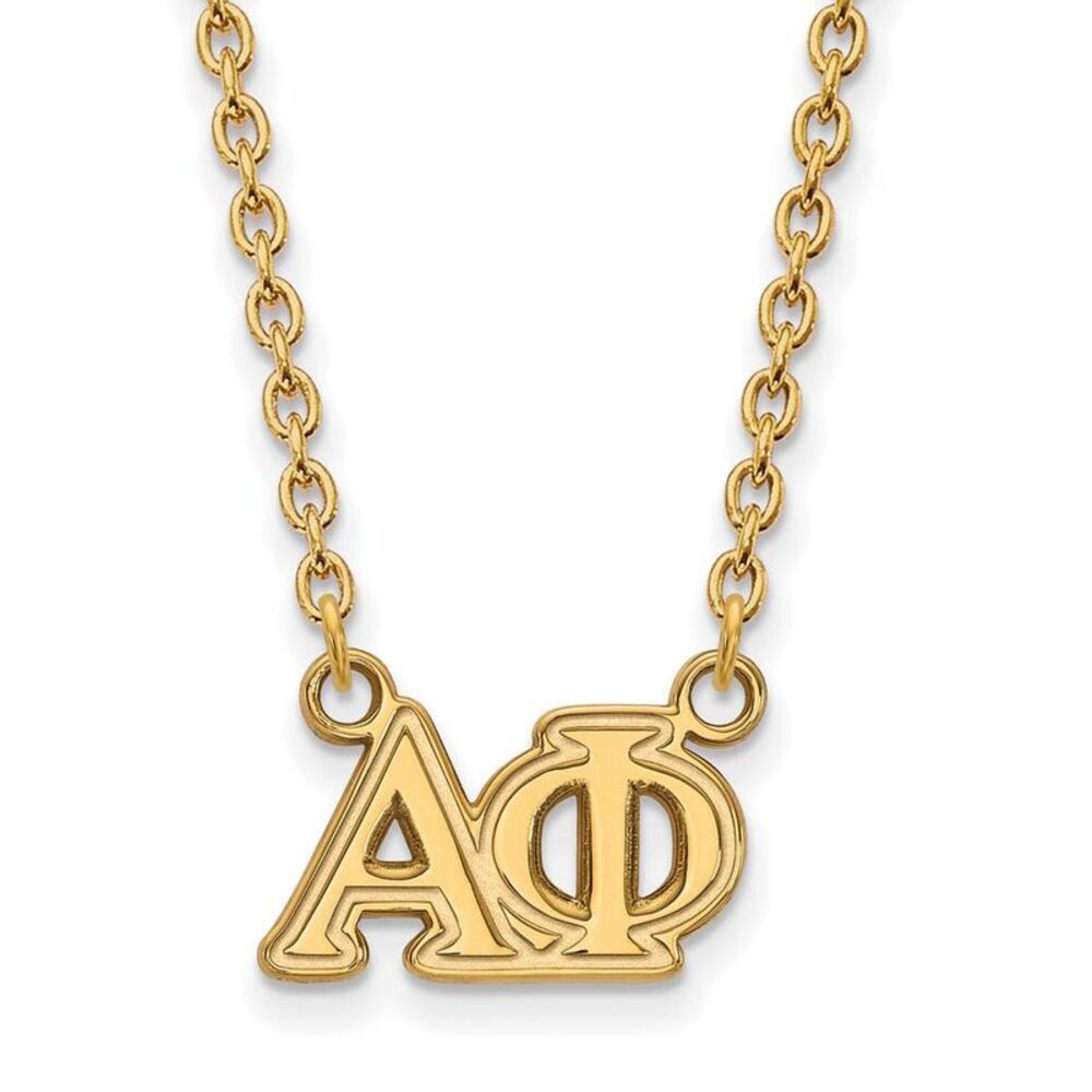 14K Plated Silver Alpha Phi Medium Necklace